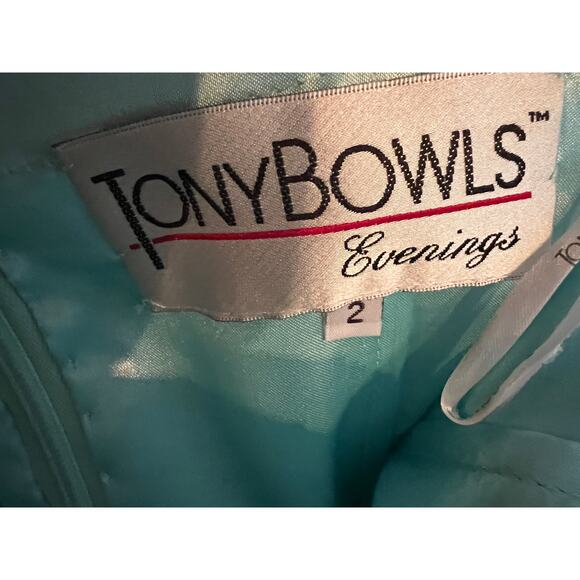Tony Bowls Formal Gown Evening Dress Mint Teal Strapless Sweetheart Jewel 2 - Picture 10 of 11